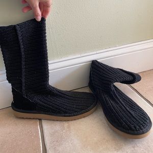 UGG Black Knit Boots